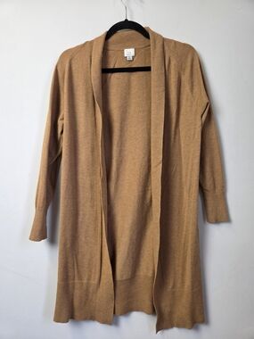 a new day Longline Open-Front Cardigan in Camel